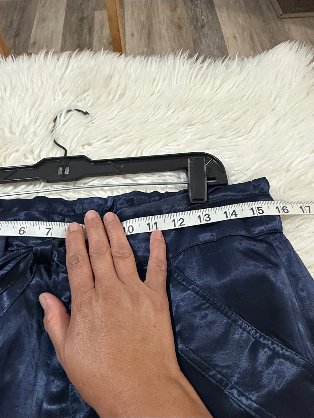 J. Crew Satin-Look Navy Wide-Leg Tie-Waist Pants Size 10